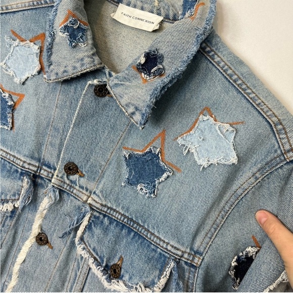Faith connection stars denim jacket L - Picture 3 of 13